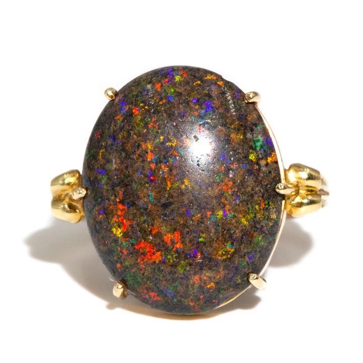 18ct Gold Andamooka Treated Opal Ring