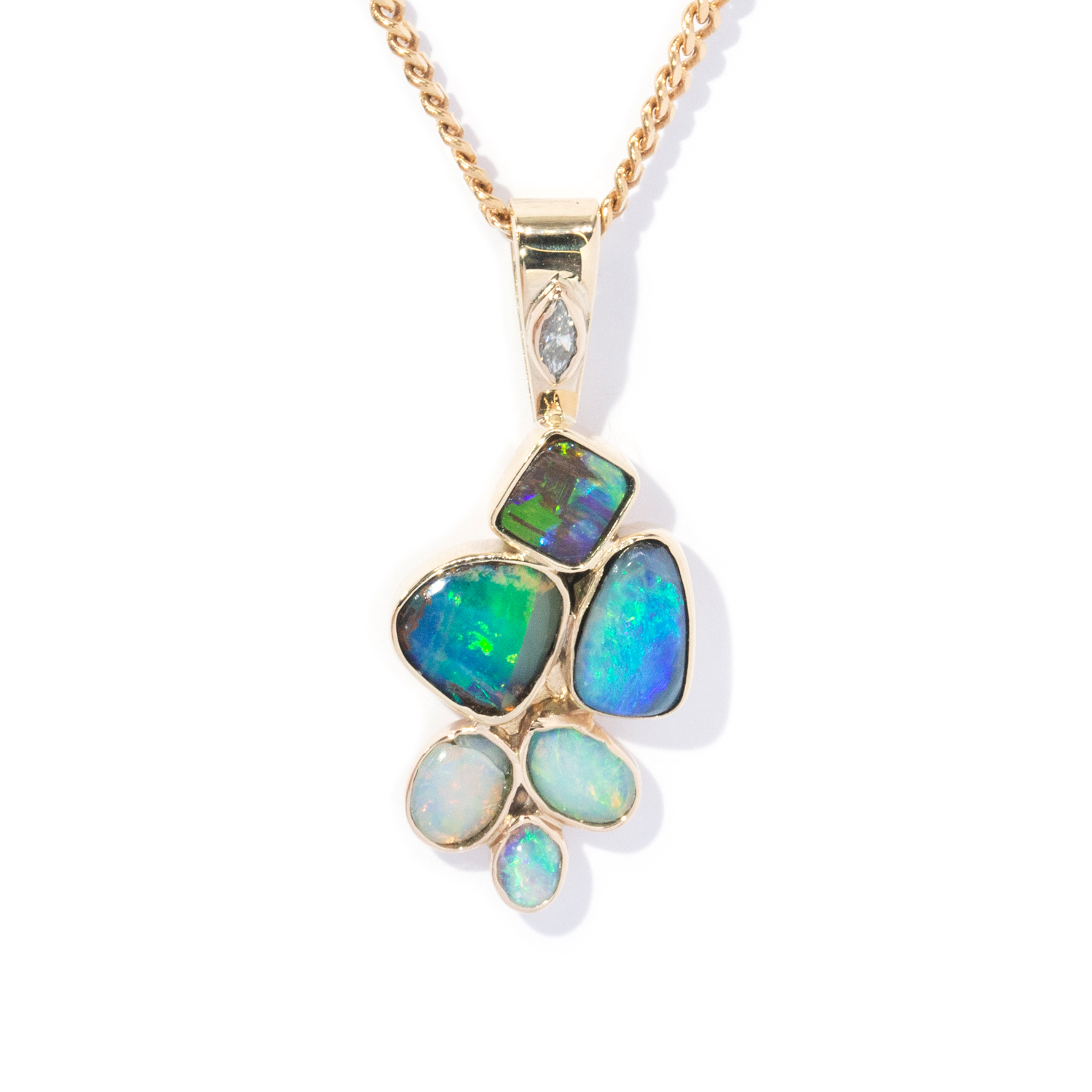 80 · Boulder Opal and Diamond Pendant