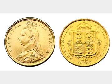 1887 VICTORIA JUBILEE HEAD HALF SOVEREIGN