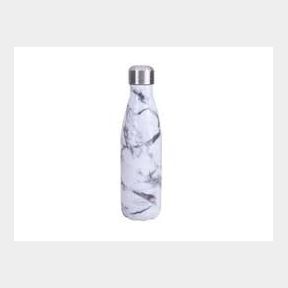 Homequip - Stainless Steel Water Bottle Double Walled - 500ml - White Marble - - 51748/15091