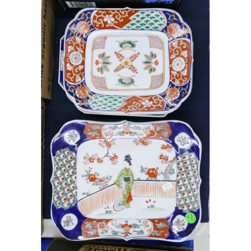4pc Old Japanese Imari Platters 10.5'' Largest