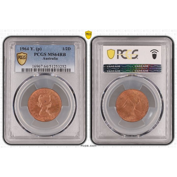 Elizabeth II, Half Penny, 1964, PCGS MS64RB