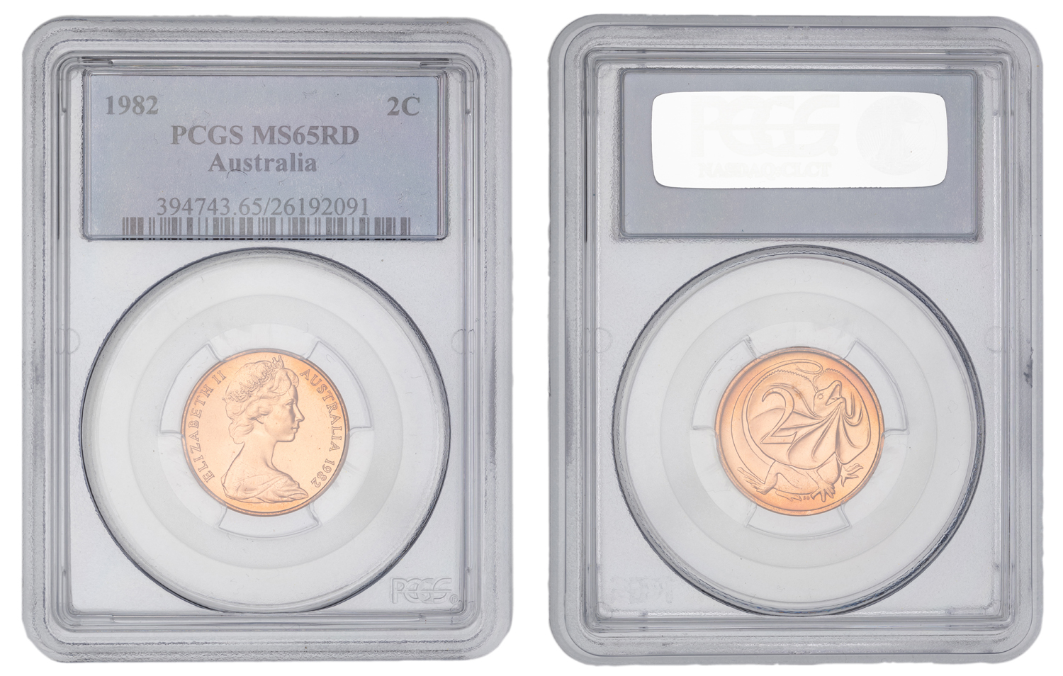 Elizabeth II, Two Cent, 1982, PCGS MS65RD