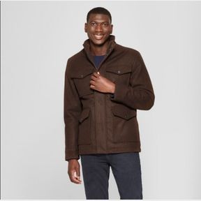 MEN'S MILITARY JACKET - GOODFELLOW & CO™ BROWN SZ LG