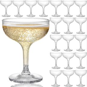 PEOHUD SET OF 20 COUPE COCKTAIL GLASSES, 5 OZ UNBREAKABLE ACRYLIC MARTINI GLASSES, CHAMPAGNE TOWER GLASSES, REUSABLE CHAMPAGNE CUP