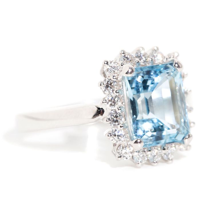 2.56ct Aquamarine & Diamond Ring,