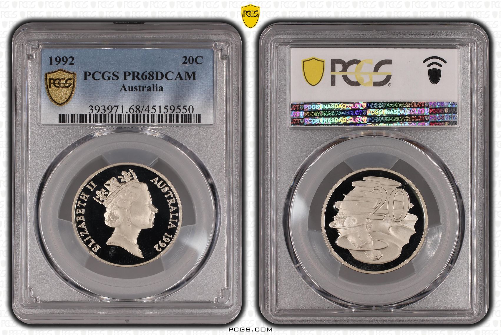 Twenty Cent, 1992, PCGS PR68DCAM