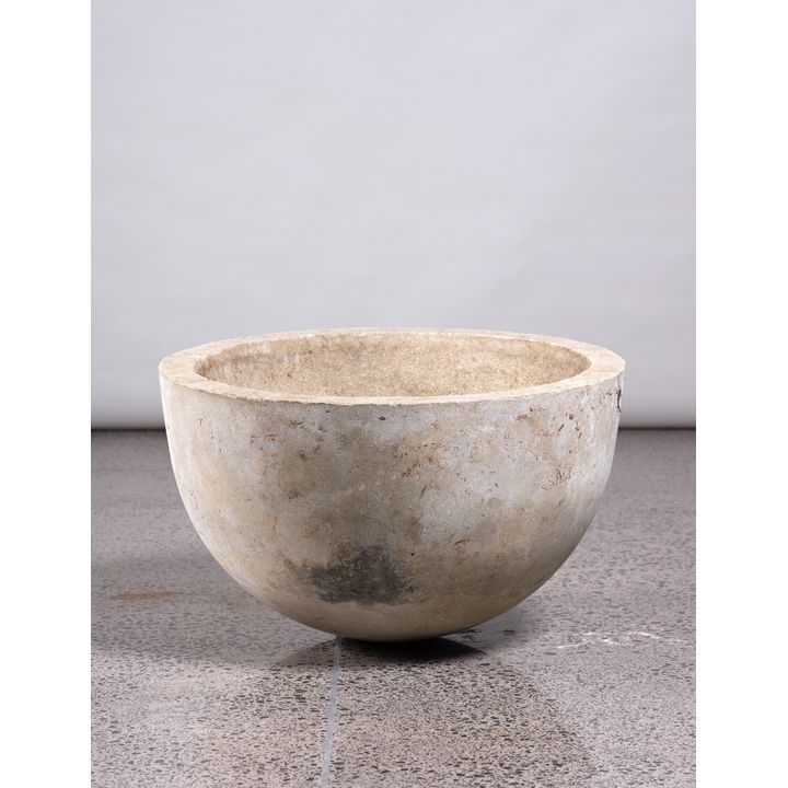 Pair of large concrete garden pots