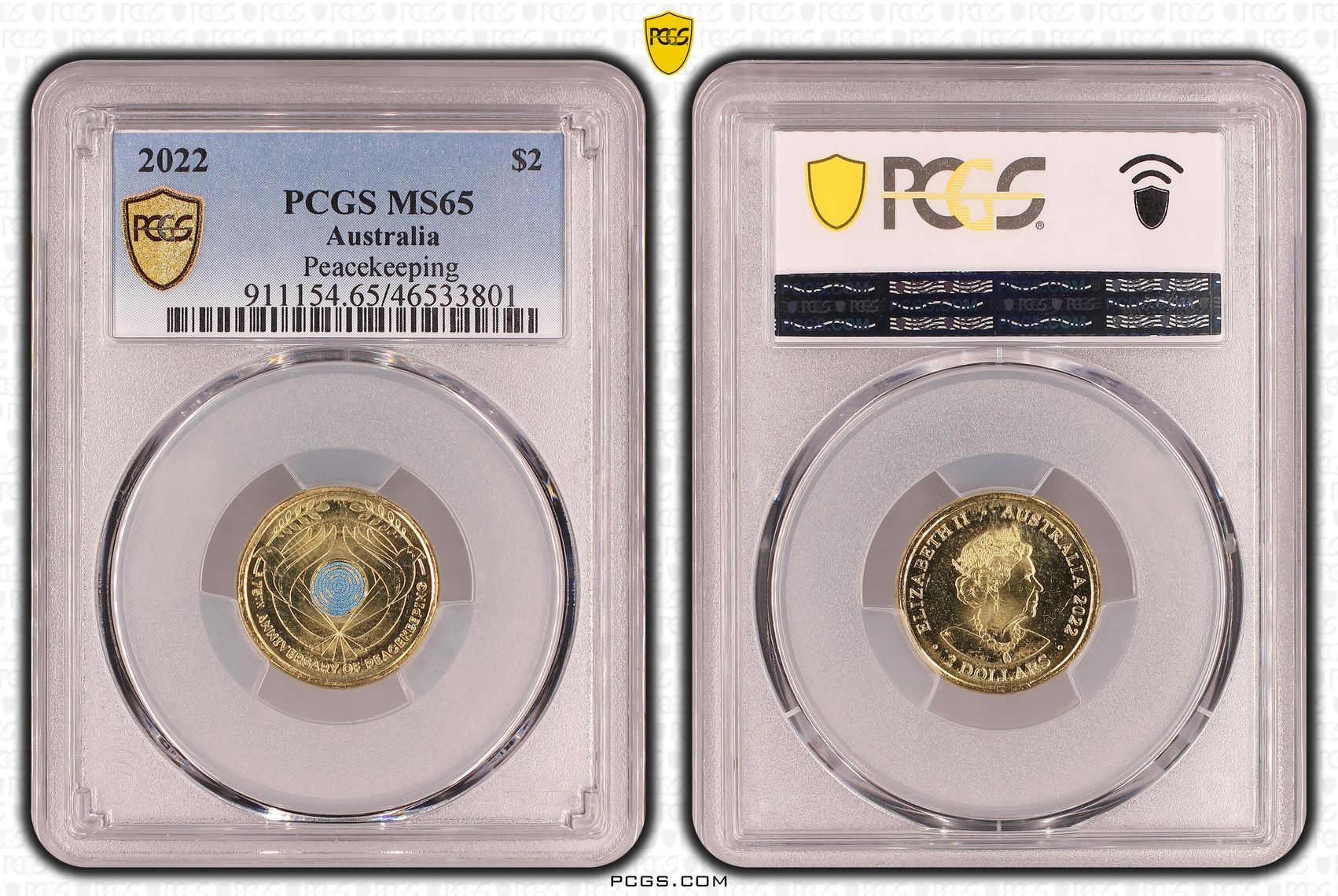 Elizabeth II, Peacekeeping, Two Dollar, 2022, PCGS MS65