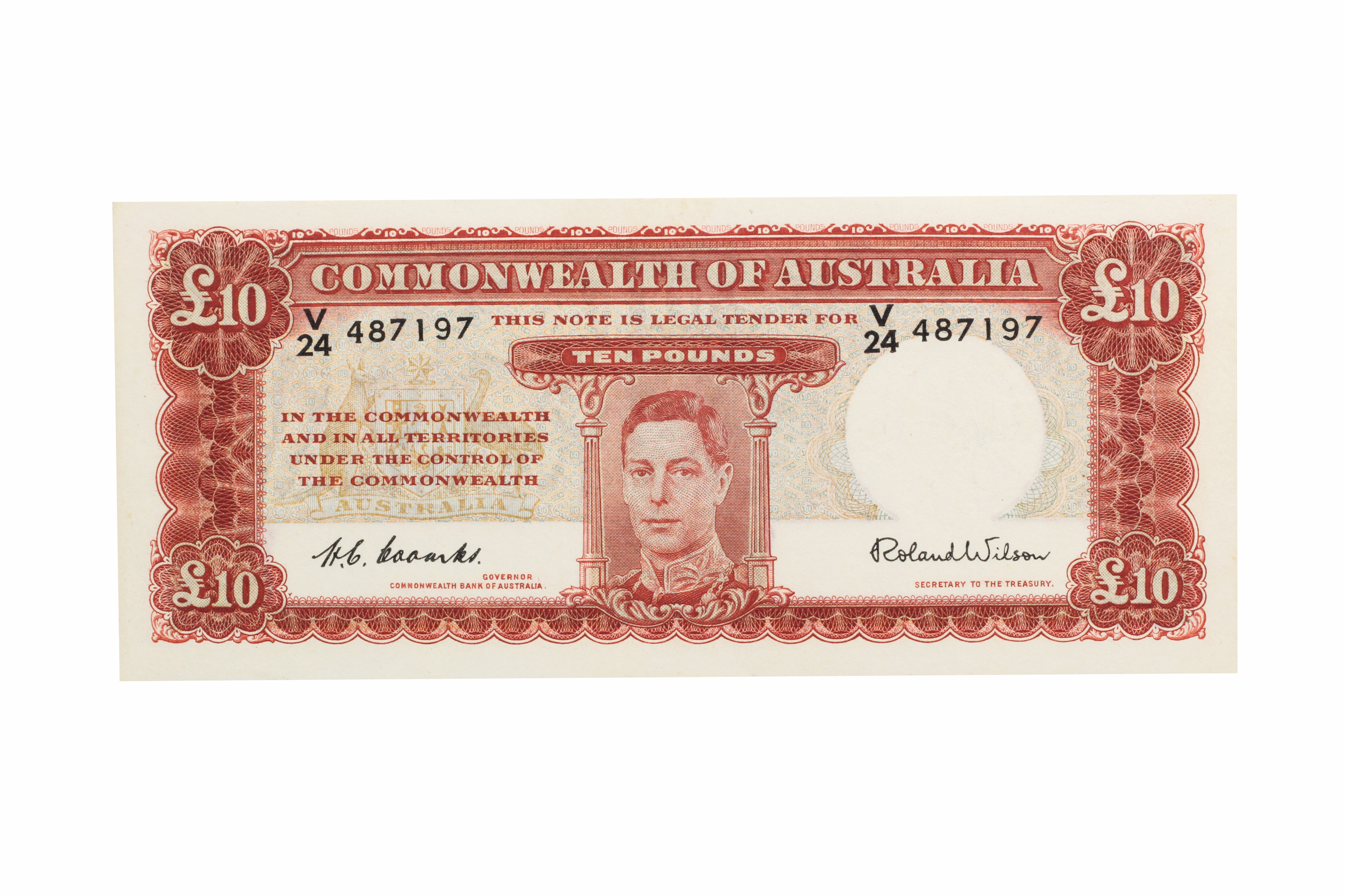 1925. · Coombs/Wilson, Ten Pounds, 1952, gVF