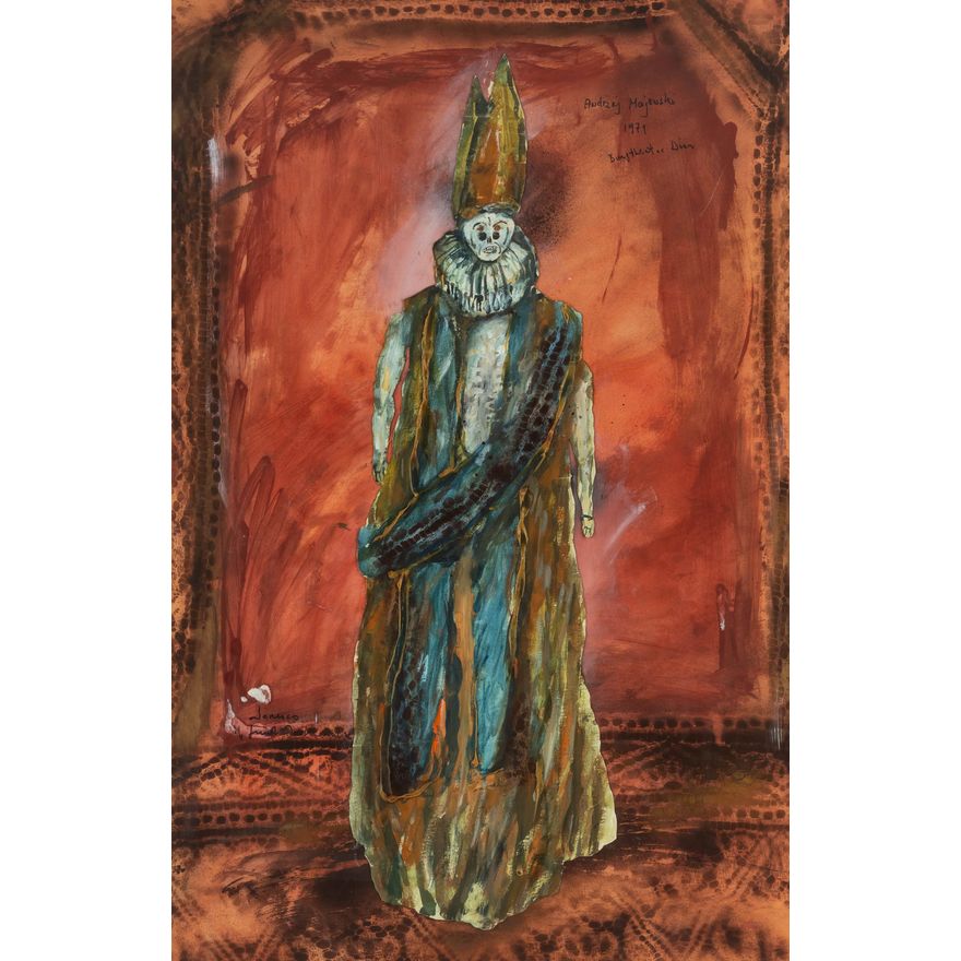 Andrzej Kreütz-Majewski | Projekt kostiumu do Gra w zabijanego Ionesco Burgtheater, 1971