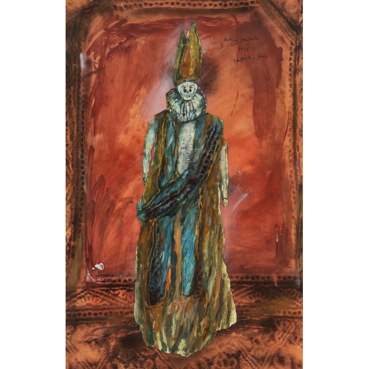 Andrzej Kreütz-Majewski | Projekt kostiumu do Gra w zabijanego Ionesco Burgtheater, 1971