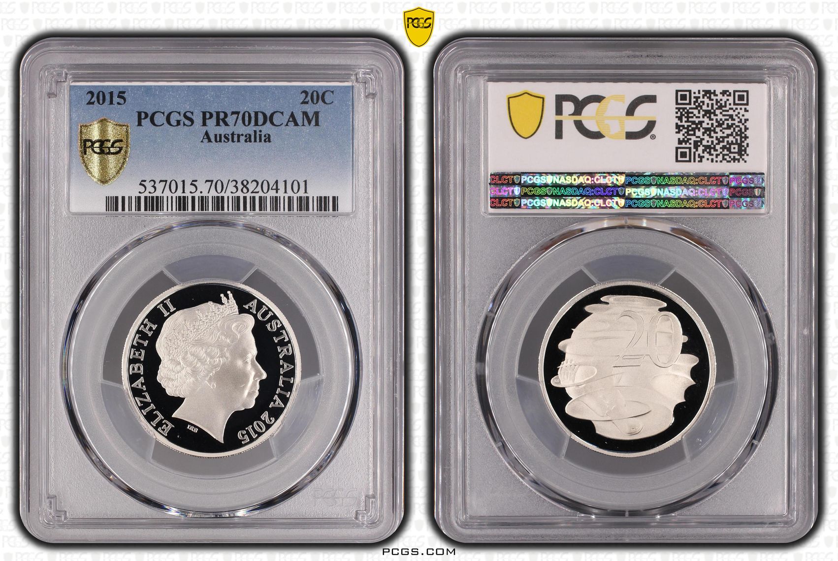 Twenty Cent, 2015, PCGS PR70DCAM