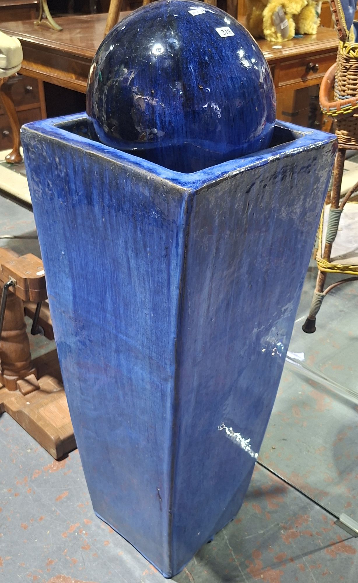 Glazed Garden Pot And Orb