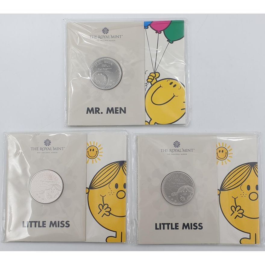 Royal Mint (UK) Five Pound Carded Coins (x3)
