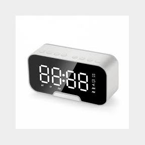 Lovely Bluetooth Alarm Clock Speaker with FM Radio - White -Bar 9902032865217- 51745/19064 SN B1 (S7)