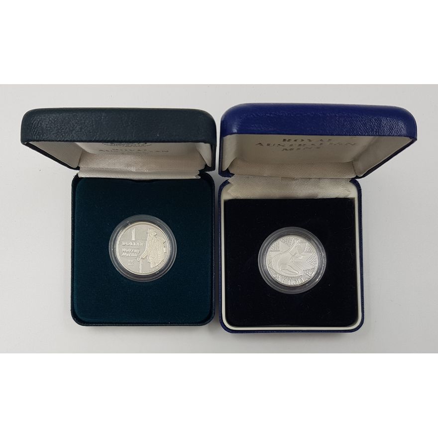 Silver $1 Proof Coins (x2)