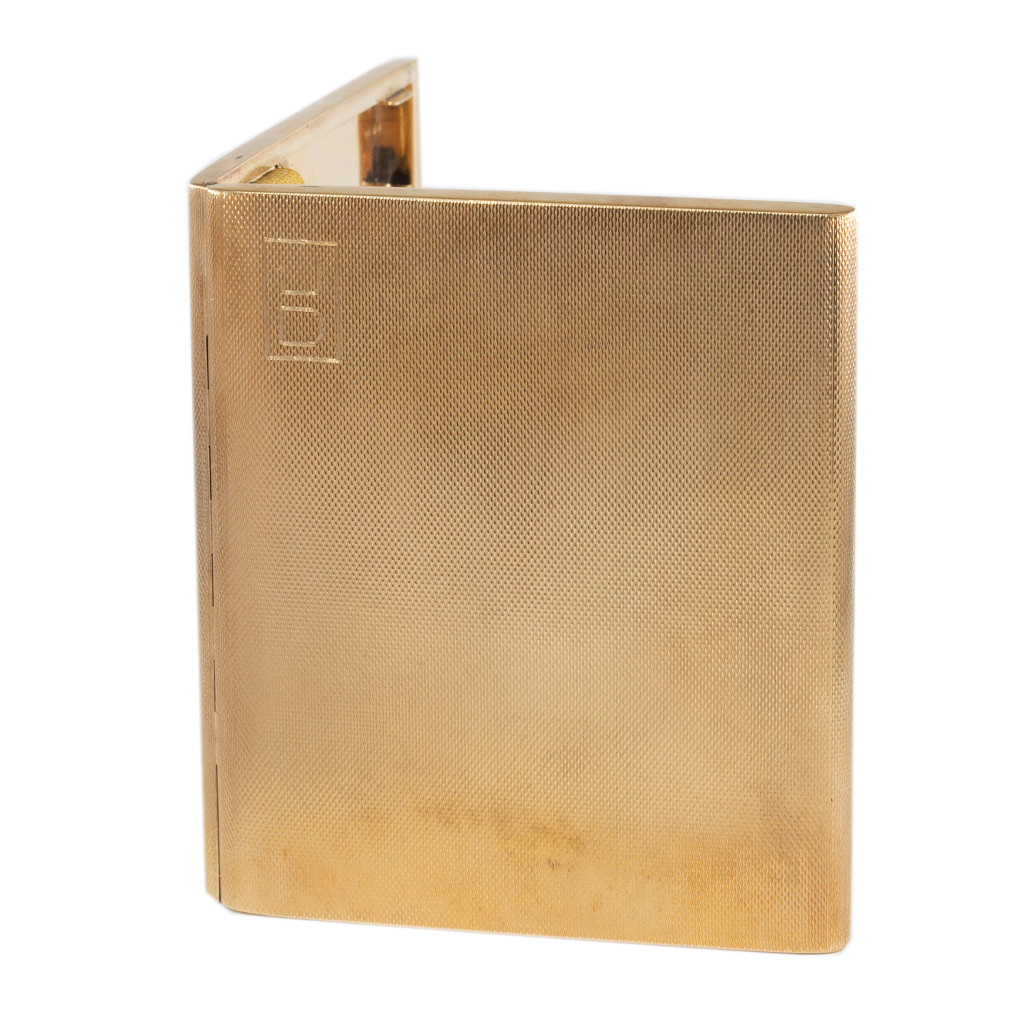 Adie Brothers Ltd 9k Gold Engine-Turned Cigarette/Cigar Case — Birmingham, 1946