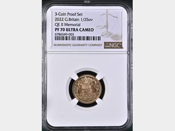 2022 MEMORIAL PROOF GOLD HALF SOVEREIGN NGC PF70 UCAM TOP POP!