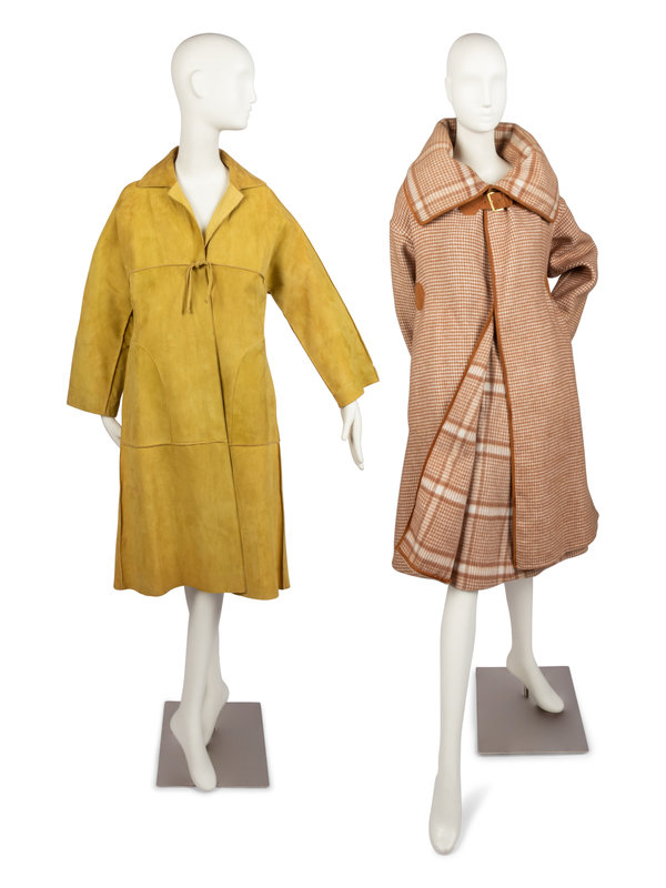 Two Bonnie Cashin Coats, Skirt, Two Patterns, Two Sketches, and One Photograph, 1970s