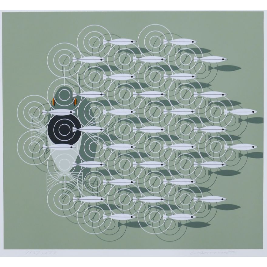 Charley Harper ''Skipping School'' 1977 Serigraph