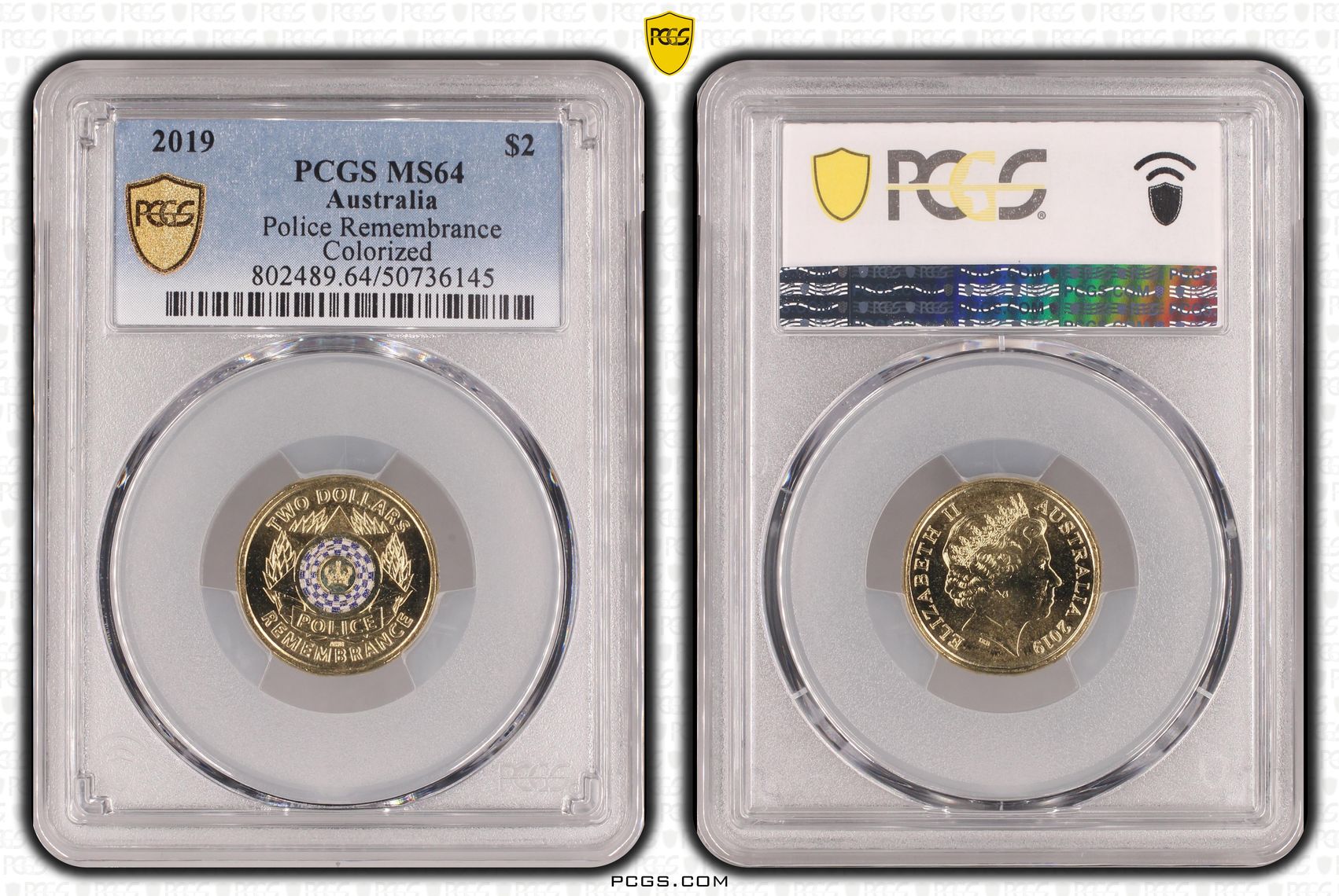 Police Remembrance Colorized, Two Dollar, 2019, PCGS MS64