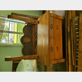 Antique chest of drawers with verticle columns