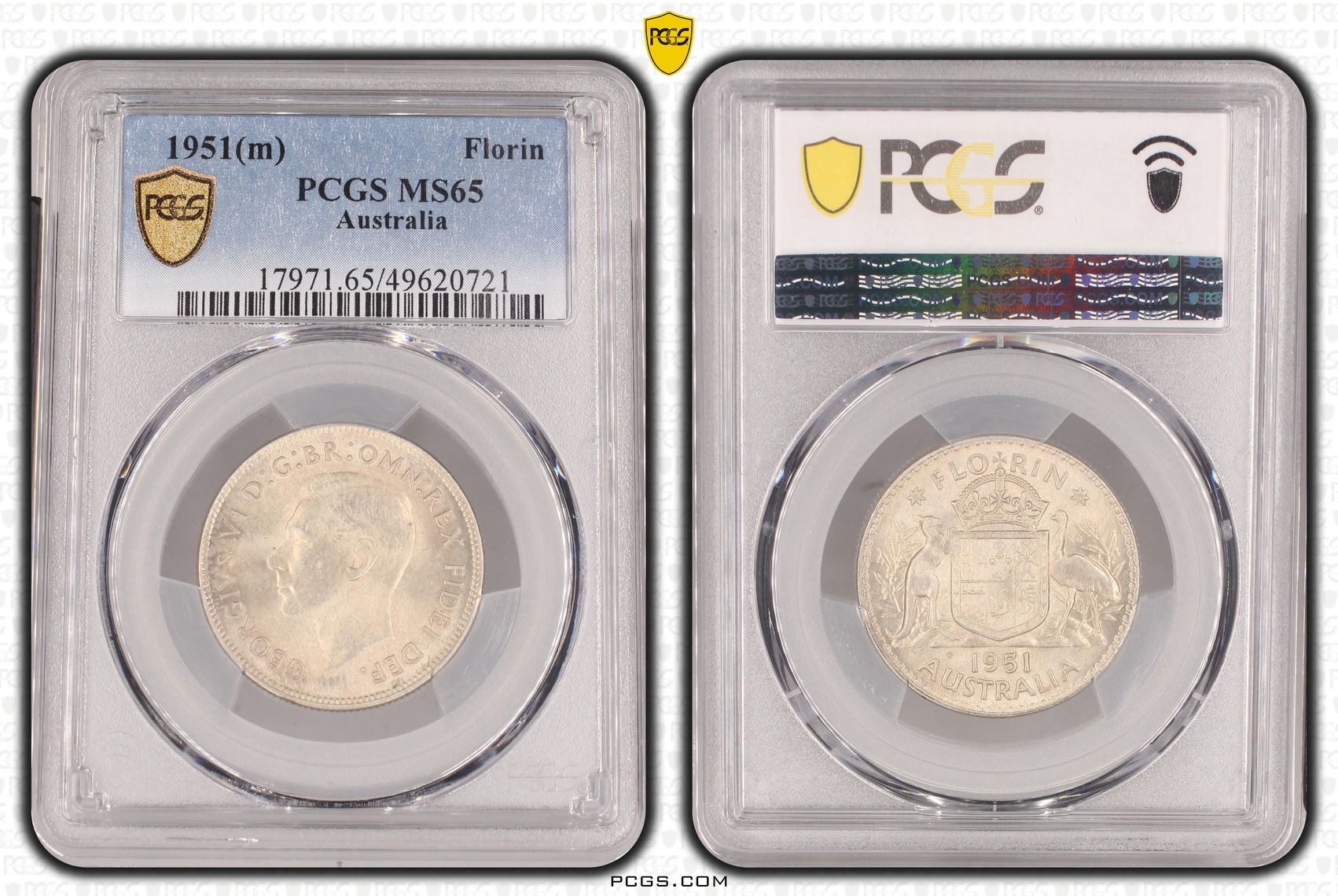 George VI, Florin, 1951(m), PCGS MS65