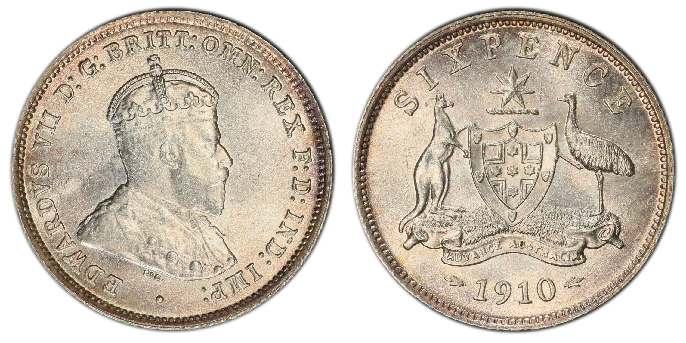 Edward VII, , Sixpence, 1910, PCGS MS64