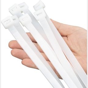 XINGO 16 INCH WHITE ZIP TIES HEAVY DUTY 60 PCS, 250 LBS ULTRA STRONG PLASTIC WIRE TIES, LARGE CABLE TIES EXTRA LONG TIE WRAPS, IND