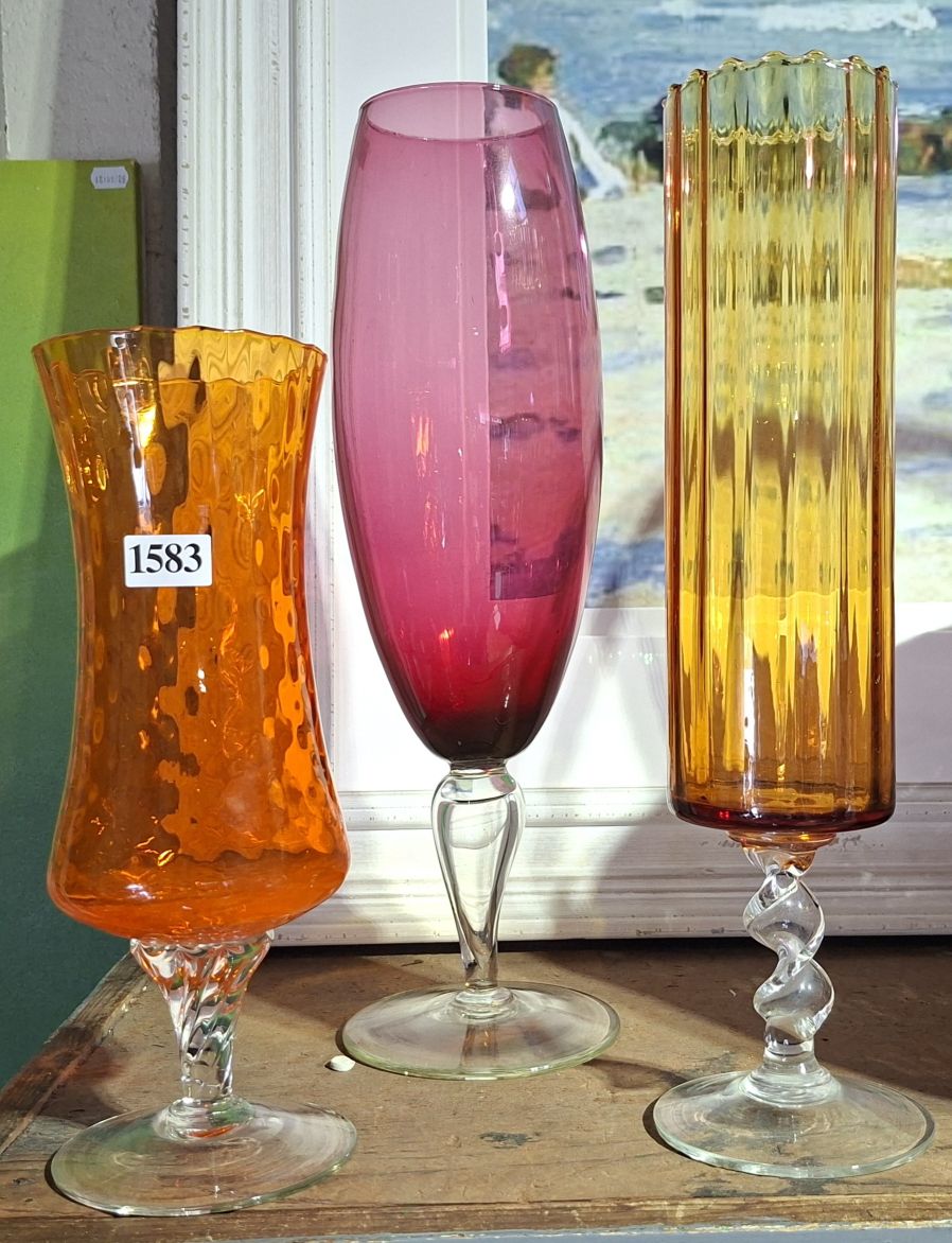 Pedestal Vase Trio