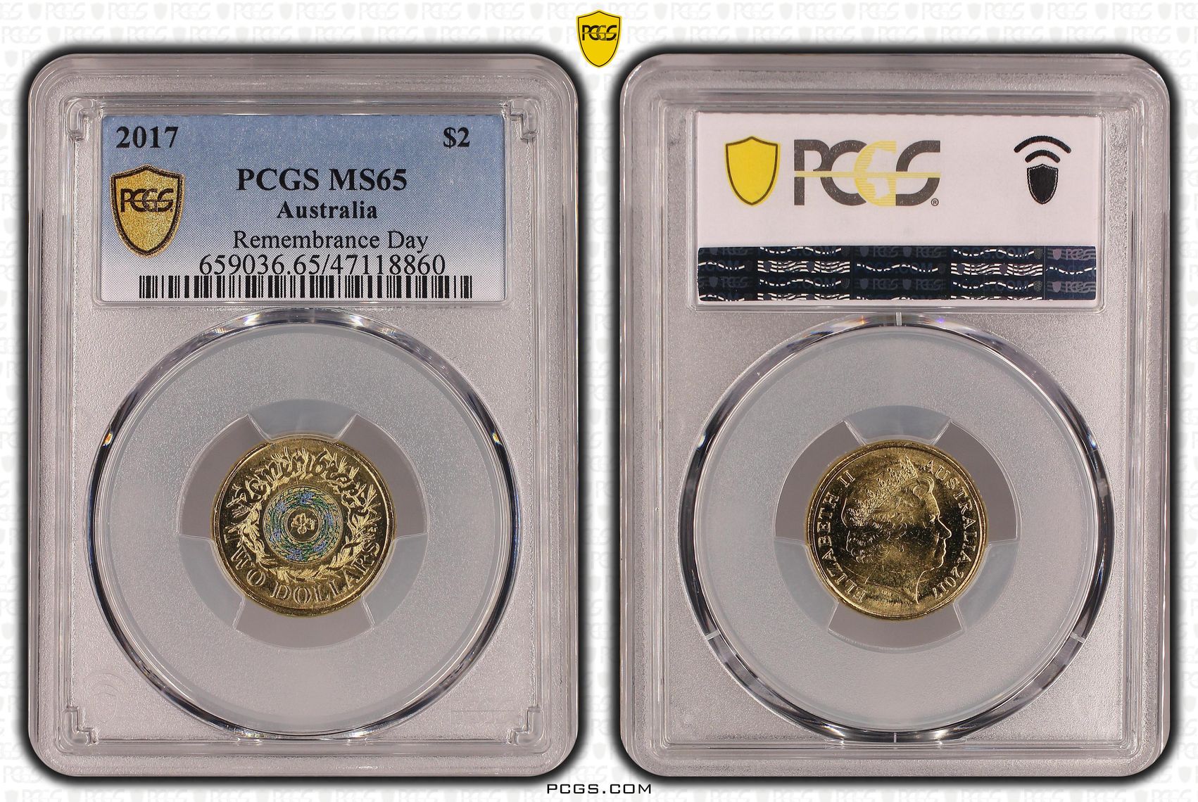 Remembrance Day Colorized, Two Dollar, 2017, PCGS MS65