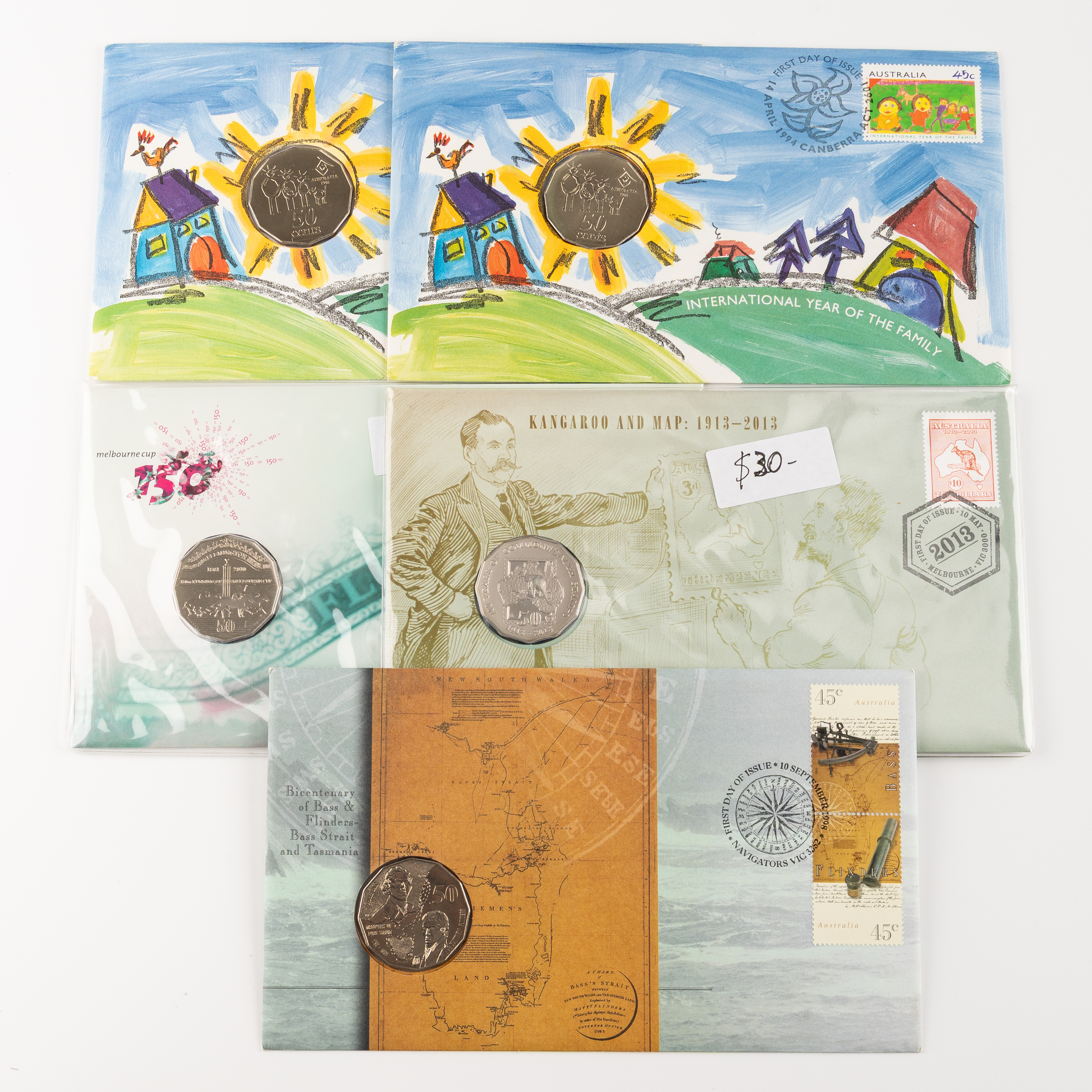 Elizabeth II, Various, Fifty Cents, 1994 - 2013, UNC