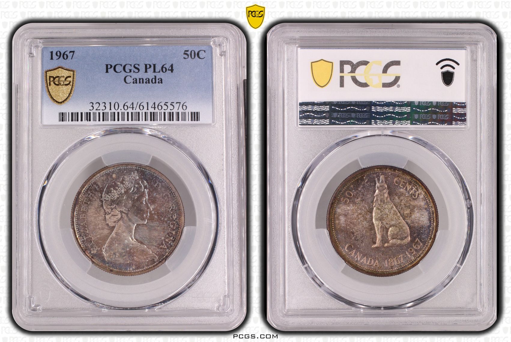 Canada, Elizabeth II, Fifty Cent, 1967, PCGS PL64