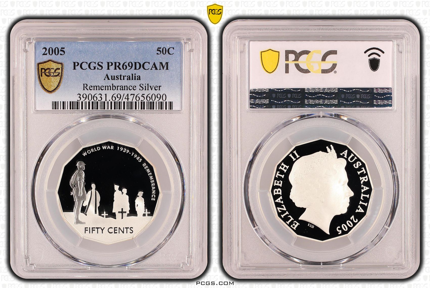 Remembrance Silver, Fifty Cent, 2005, PCGS PR69DCAM