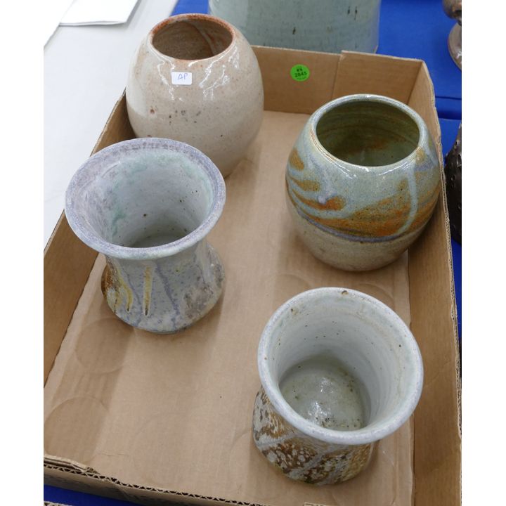 Box 4pc NW Studio Pottery Small Vases