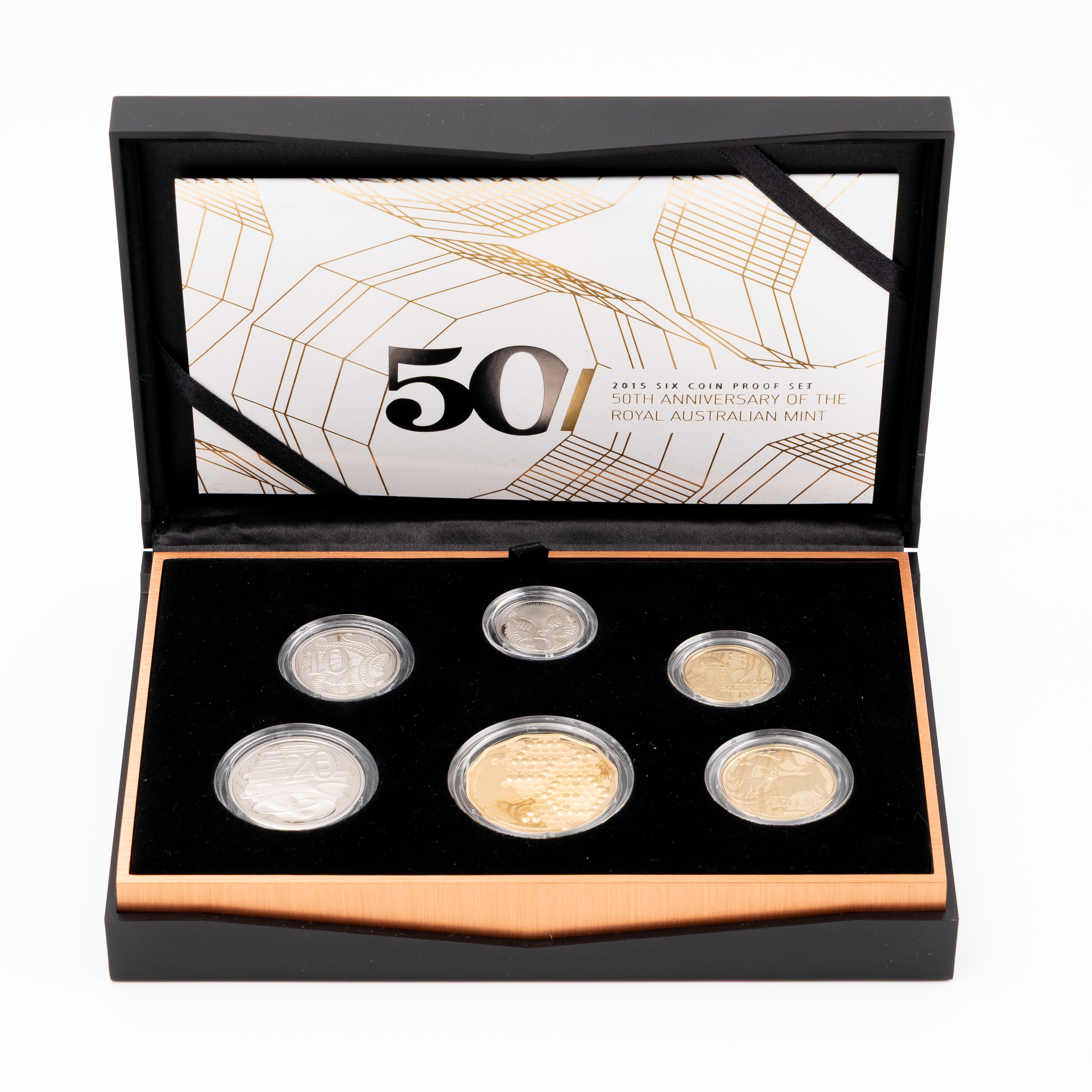 Elizabeth II, 50TH Anniversary of the Royal Australian Mint, Five Cents - Two Dollars, 2015, FDC