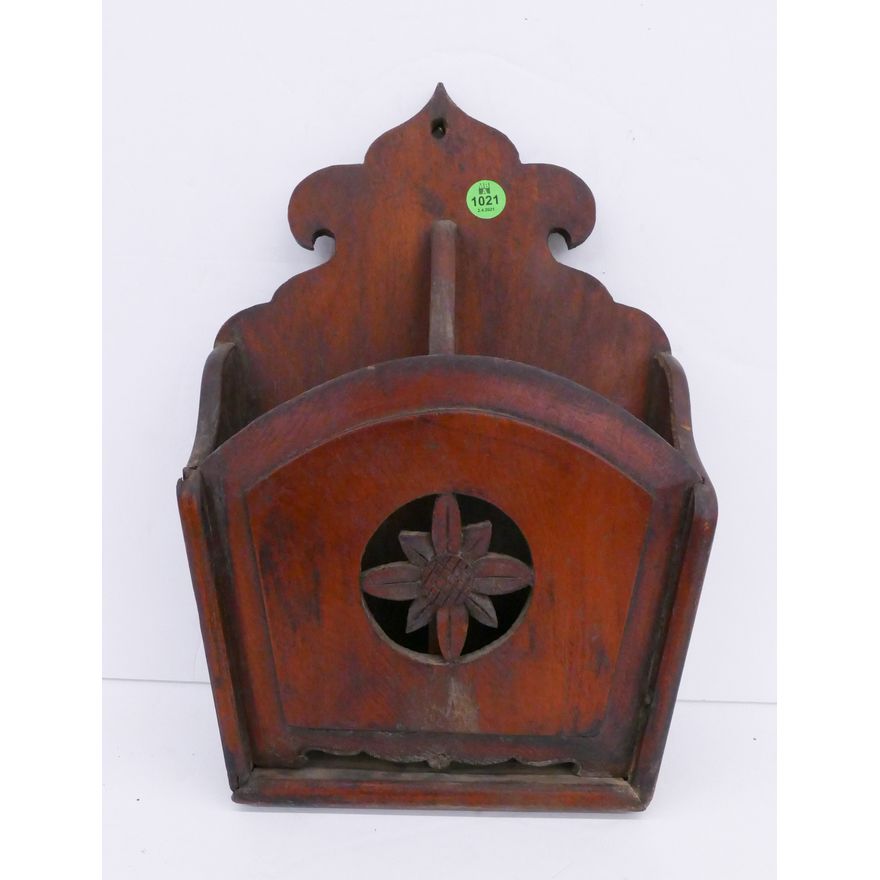 Antique Chinese Wood Wall Chopstick Holder- 13''