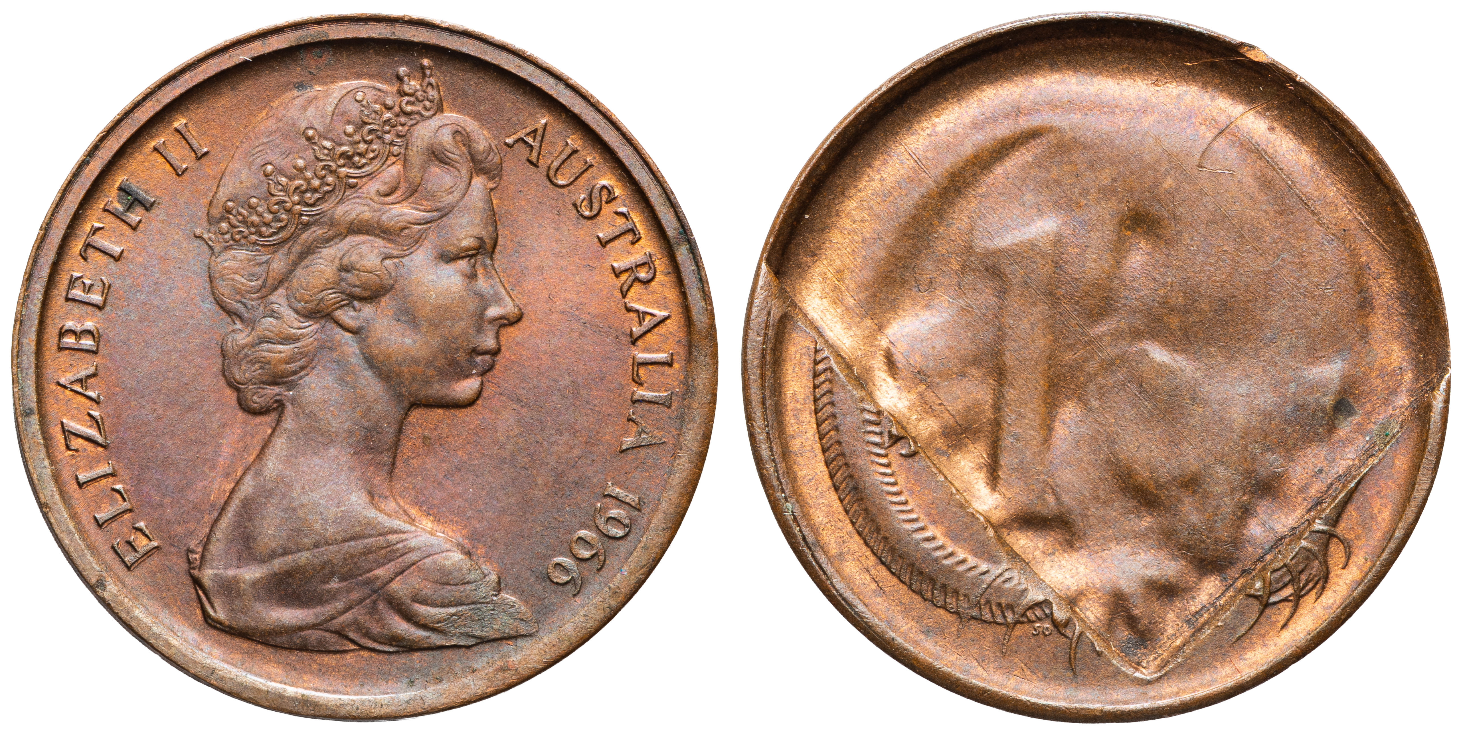 Elizabeth II, One Cent, 1966, UNC