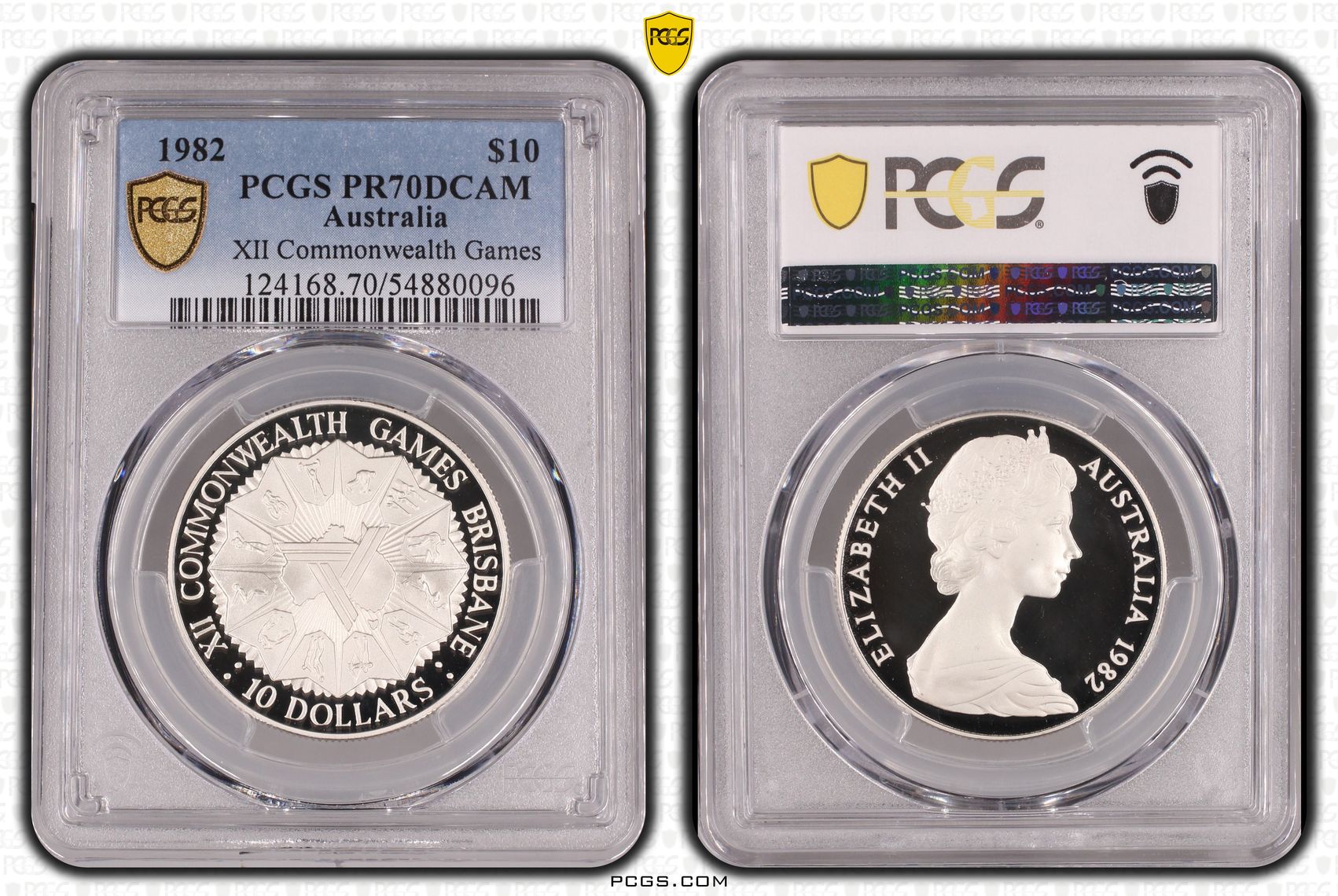XII Commonwealth Games, Ten Dollars, 1982, PCGS PR70DCAM