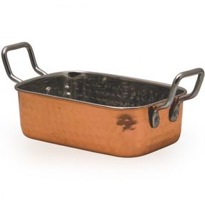 Regent 12.5cm Karahi Pan Stainless Steel Copper Plated Hammered With Stainless Steel Handles |