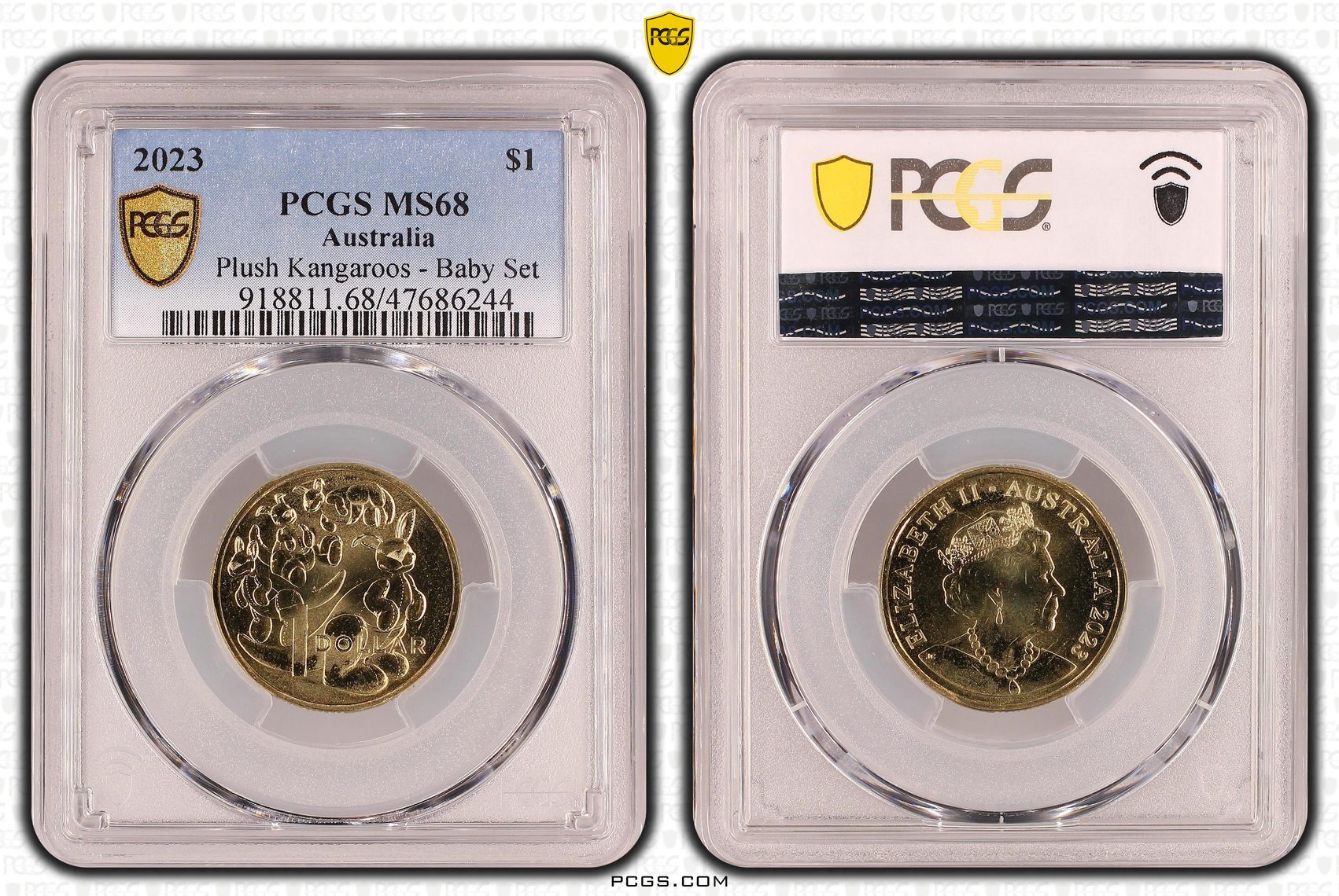 Plush Kangaroos - Baby Set , One Dollar, 2023, PCGS MS68