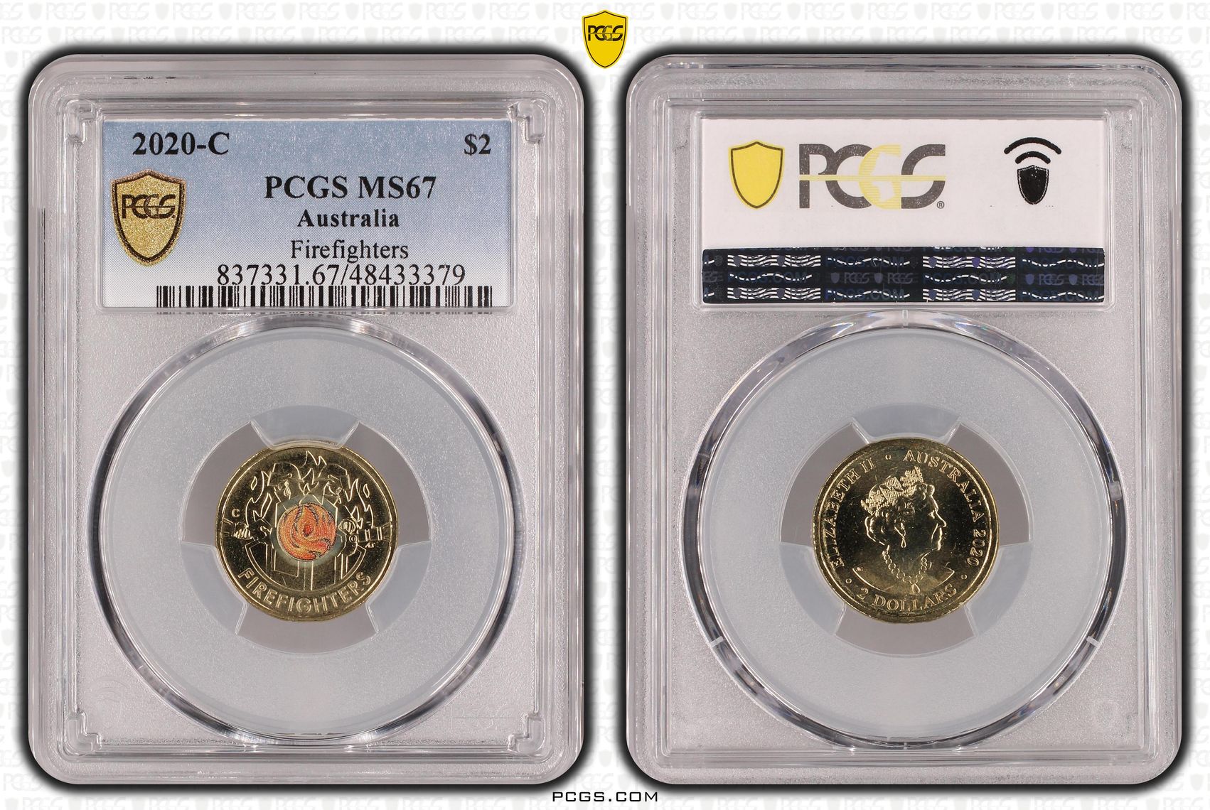 Elizabeth II, Firefighters Colorized, Two Dollar, 2020-C, PCGS MS67