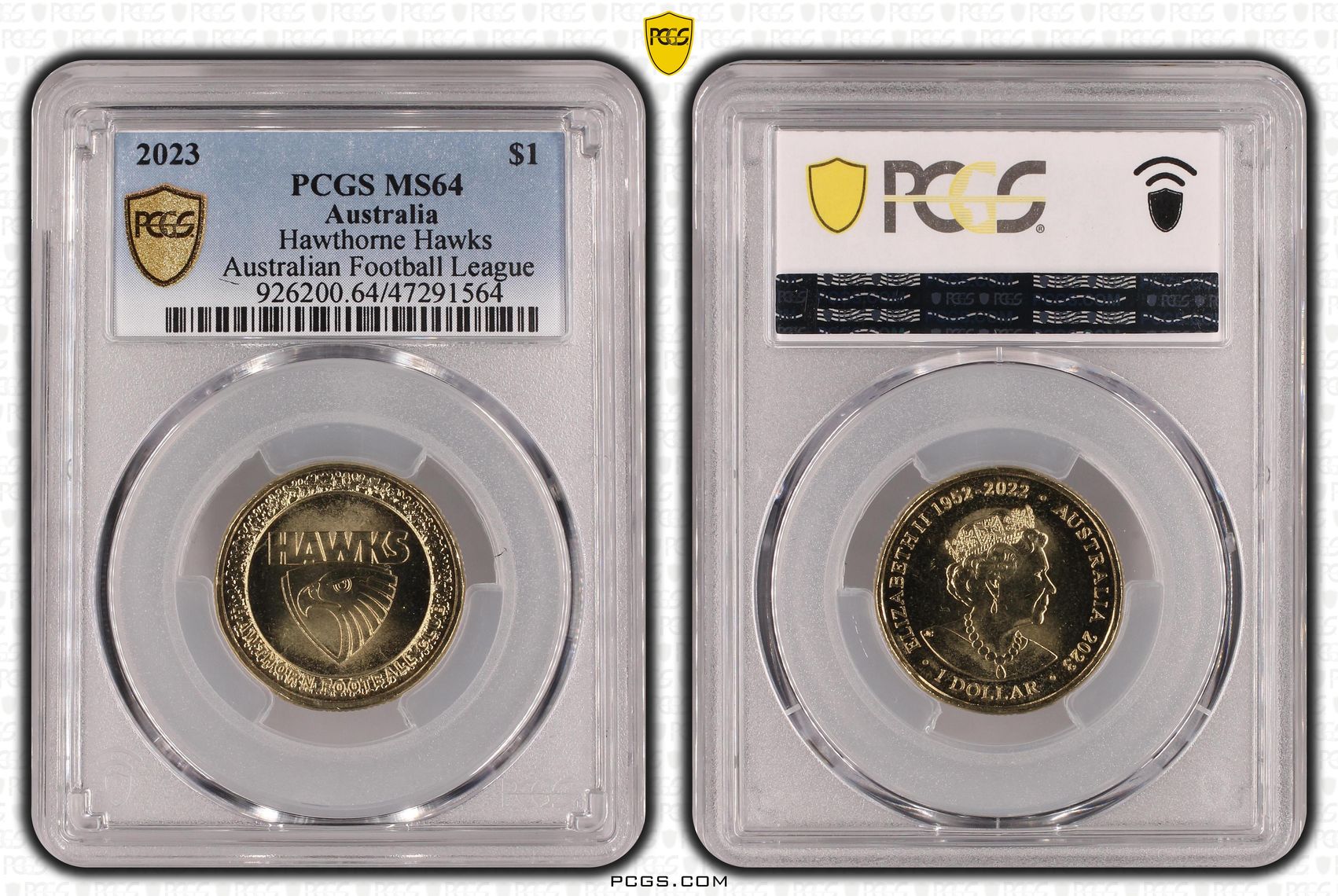 AFL- Hawthorne Hawks, One Dollar, 2023, PCGS MS 64
