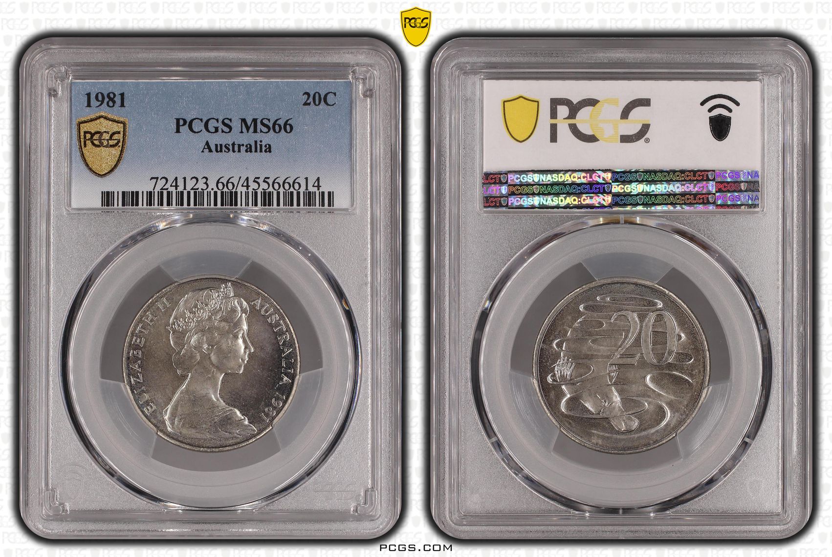 , Twenty Cent, 1981, PCGS MS66