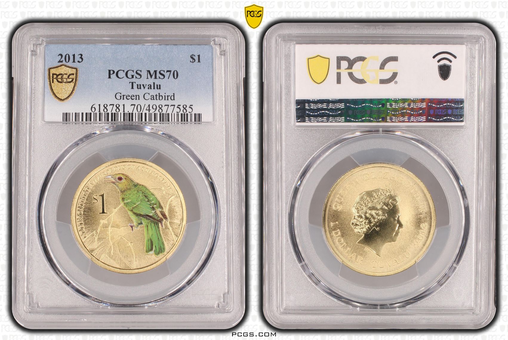 Green Catbird POP 3/0, One Dollar, 2013, PCGS MS70