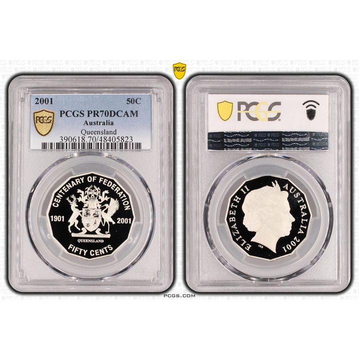 Elizabeth II, Queensland, Fifty Cent, 2001, PCGS PR70DCAM