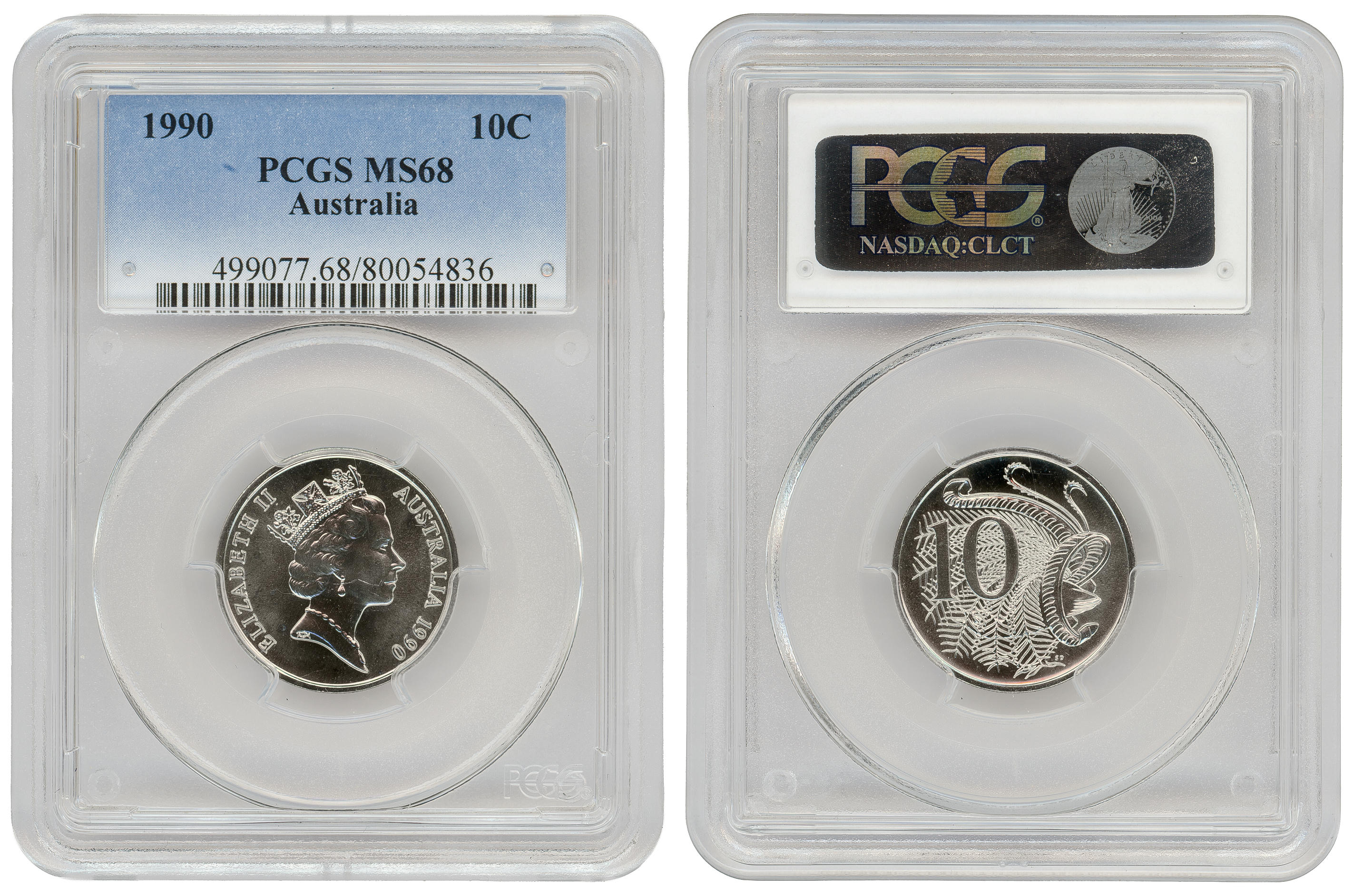 Ten Cent, 1990, PCGS MS68
