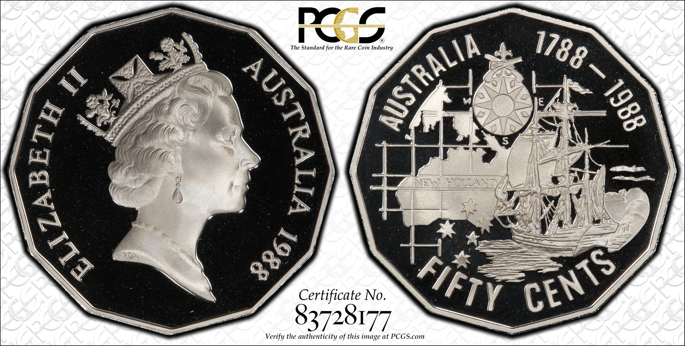 Bicentennial Ag, Fifty Cent, 1988, PCGS PR69DCAM