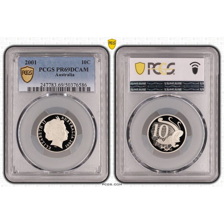 Ten Cent, 2001, PCGS PR69DCAM